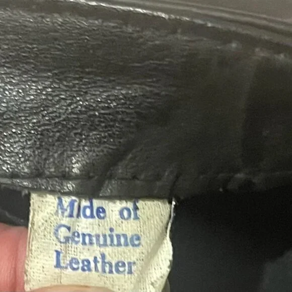 1990s Black Leather Harley Davidson Motorcycle Cap Leather Band - Picture 9 of 9